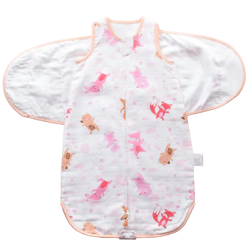 Soft bamboo baby swaddle wrap, a comfortable wearable blanket for newborns. Designed for easy diaper changes & sleep.