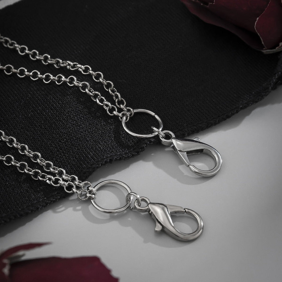 Unique spiderweb chain pants pendant, a trendy unisex accessory gift for punk, goth, or edgy fashion lovers.
