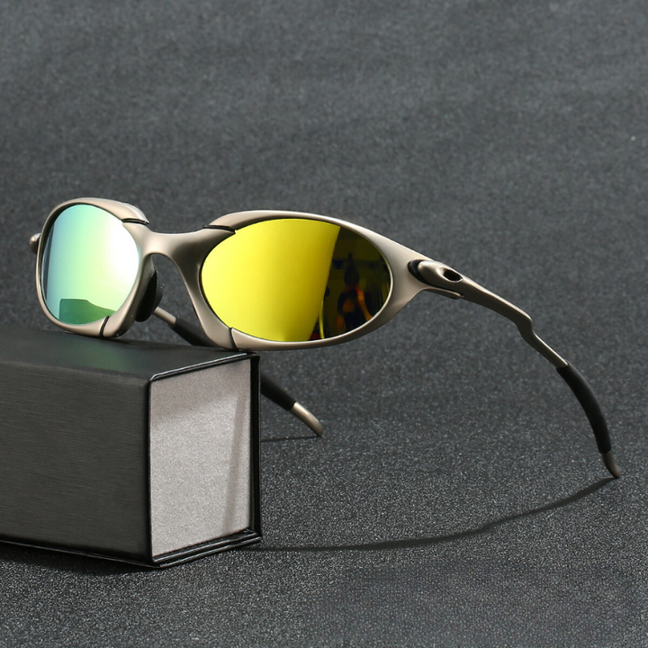 Active individual wearing unisex sport sunglasses, enjoying glare-free vision and UV protection for outdoor adventures.