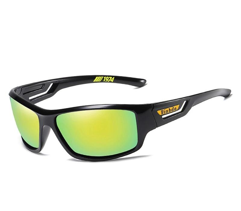 Polarized UV400 sunglasses, sporty unisex design for cycling, fishing, hiking. Enhanced eye protection.