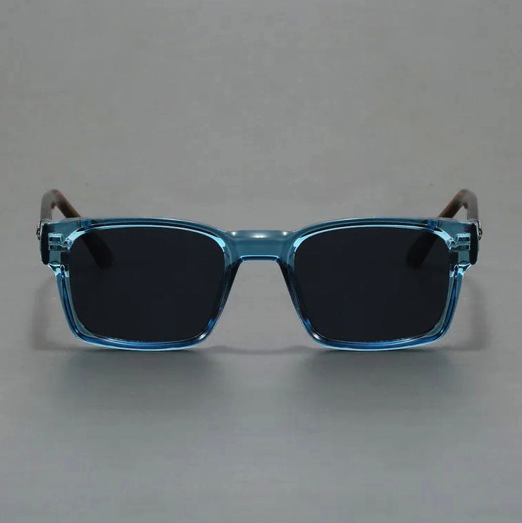 Unisex square acetate frame sunglasses featuring gradient UV400 lenses. Trendy fashion accessory for eye protection.