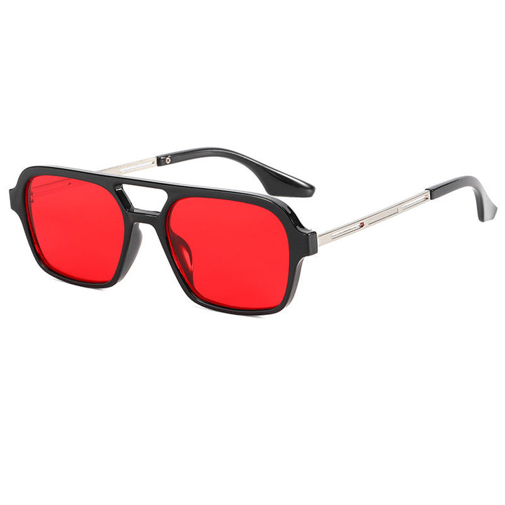 Unisex square mirrored sunglasses, trendy fashion eyewear with ultimate UV protection.