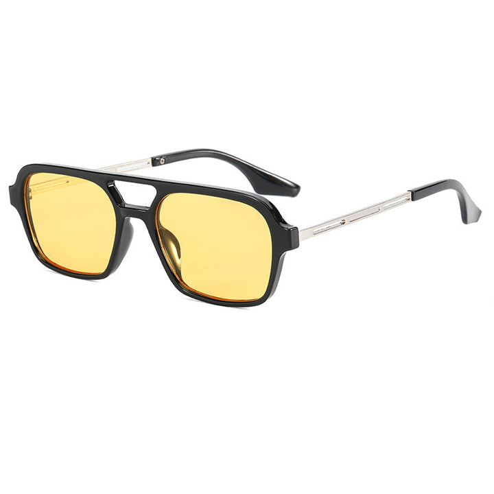 Chic unisex square shades, combining trendy design with essential UV protection.