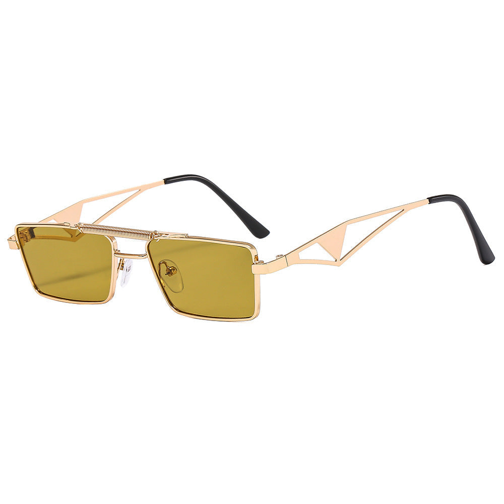 Contemporary unisex square sunglasses with mirrored lenses. Fashion eyewear designed for ultimate UV eye protection.