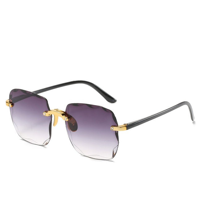 Vintage square rimless sunglasses, lightweight and stylish, offering essential UV400 protection for all genders.