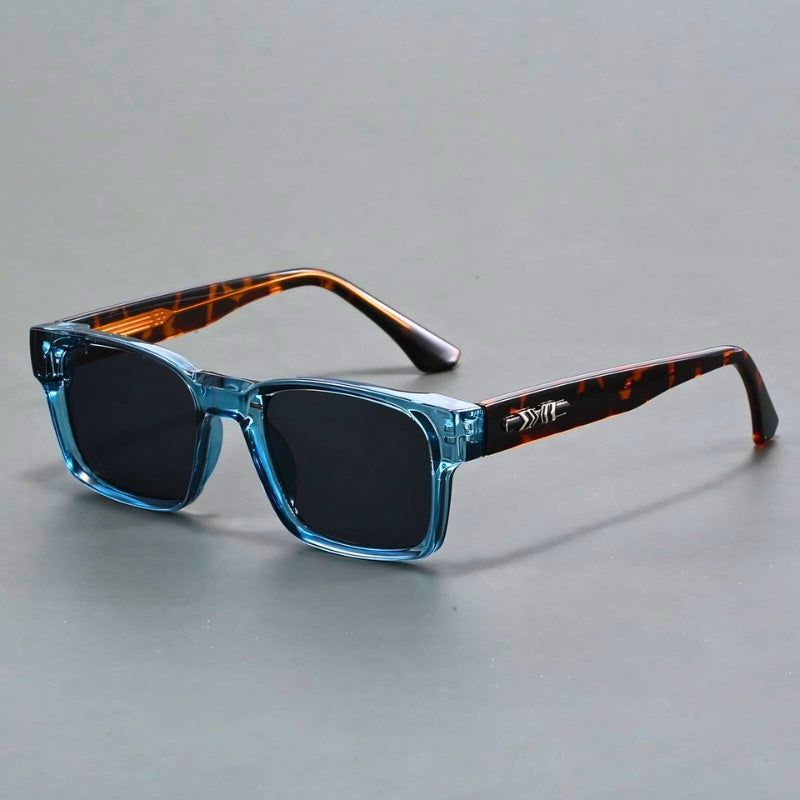 Unisex squared frame sunglasses with UV400 protection & durable metal hinges for anti-glare fashion eyewear.