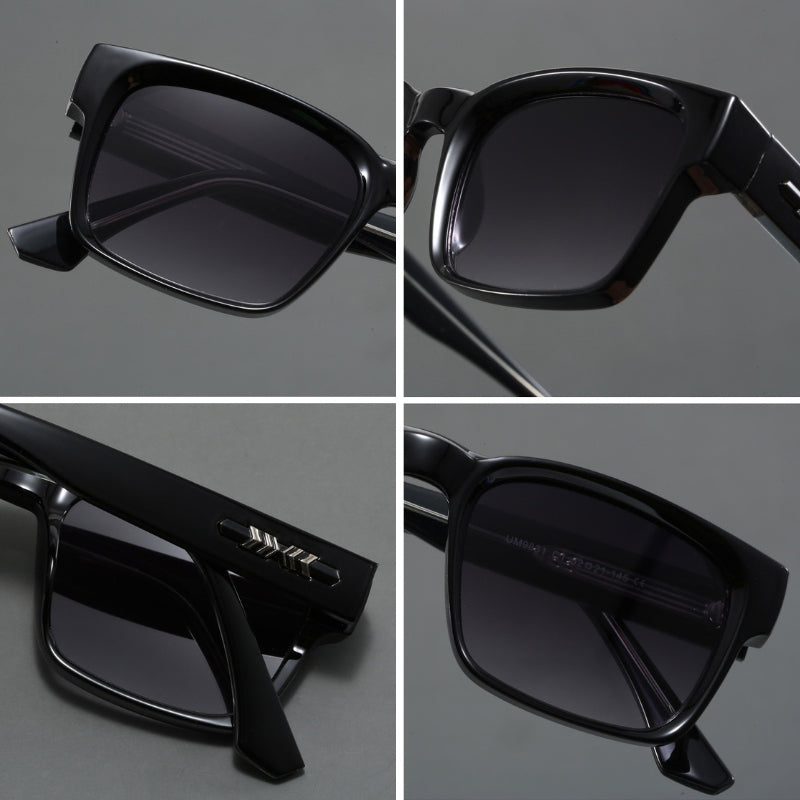 Anti-glare unisex sunglasses featuring UV400 protection, squared frame design & robust metal hinges.