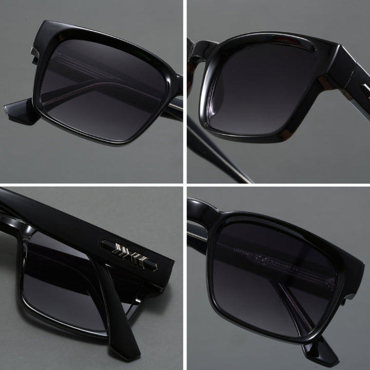 Anti-glare unisex sunglasses featuring UV400 protection, squared frame design & robust metal hinges.