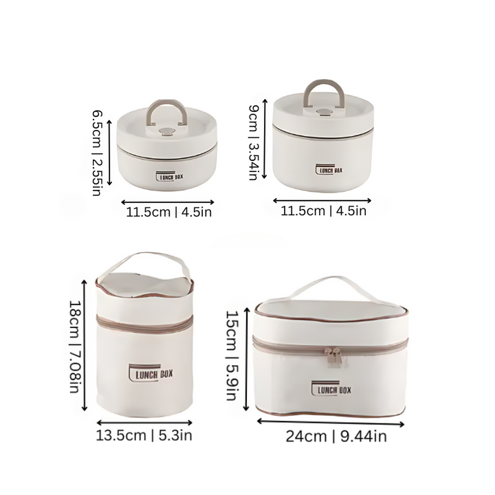 Insulated stainless steel lunch box for meal prep. Perfect reusable food container for office lunch, school or travel.