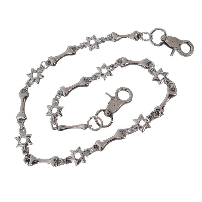 Stylish unisex cross and bone pendant necklace. Stainless steel, perfect for gothic or statement fashion jewelry.