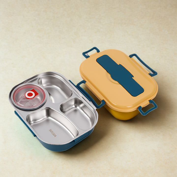 Fresh meals on-the-go: Portable stainless steel thermal lunch box. Leak-proof food container for school & office.