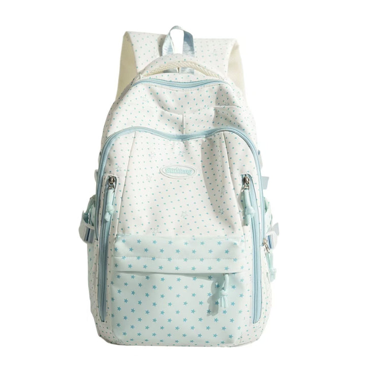 Unisex star patterned utility backpack, durable for school or travel. Padded straps for everyday comfort.