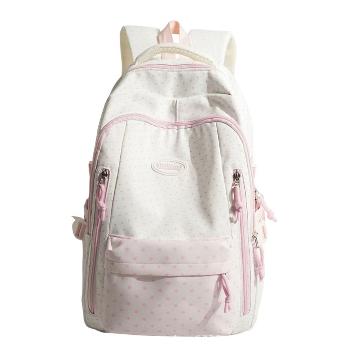 Stylish unisex star pattern school backpack, versatile for everyday use and travel. Durable utility bag.