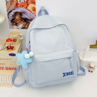 Practical & durable black unisex backpack for daily essentials, school, work, or travel. Features secure zippers.