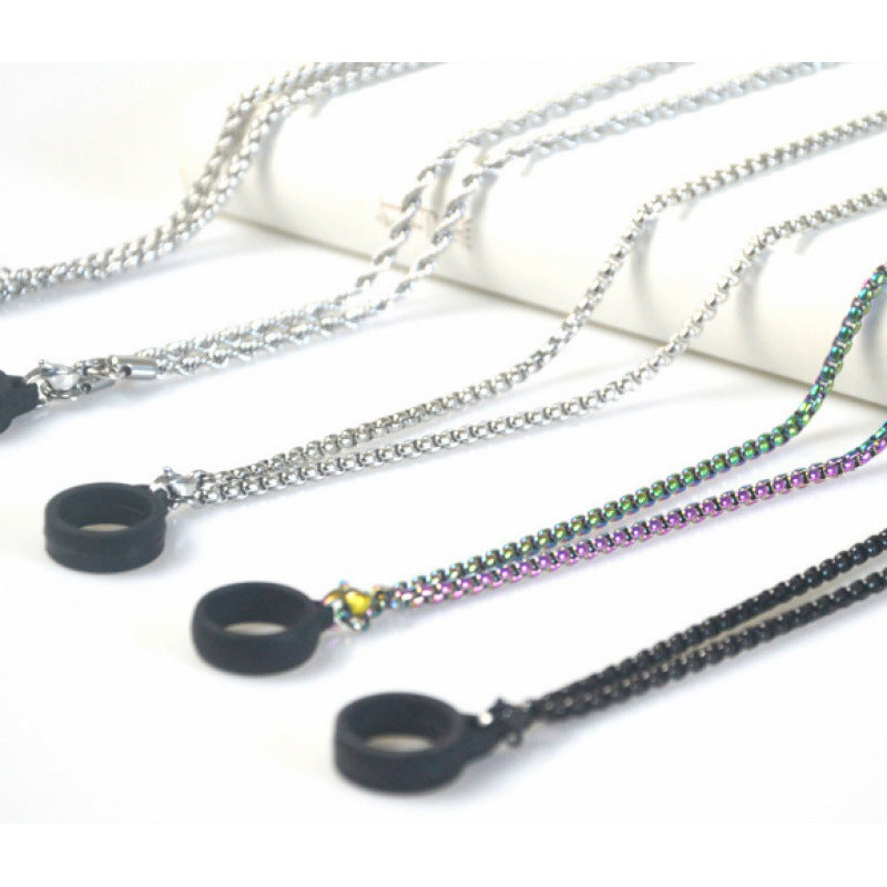 Versatile unisex chain lanyard holds vape pens & e-cigs securely. Fashionable and practical neck strap.