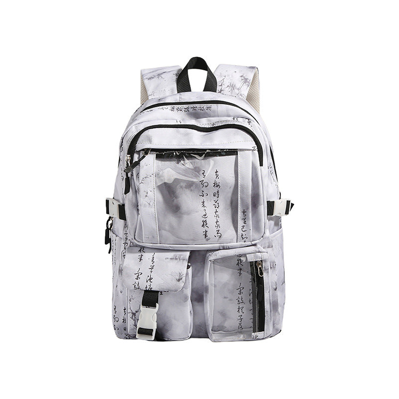 Unisex stylish graphic print backpack, perfect for daily use, school, or travel. Features unique design.