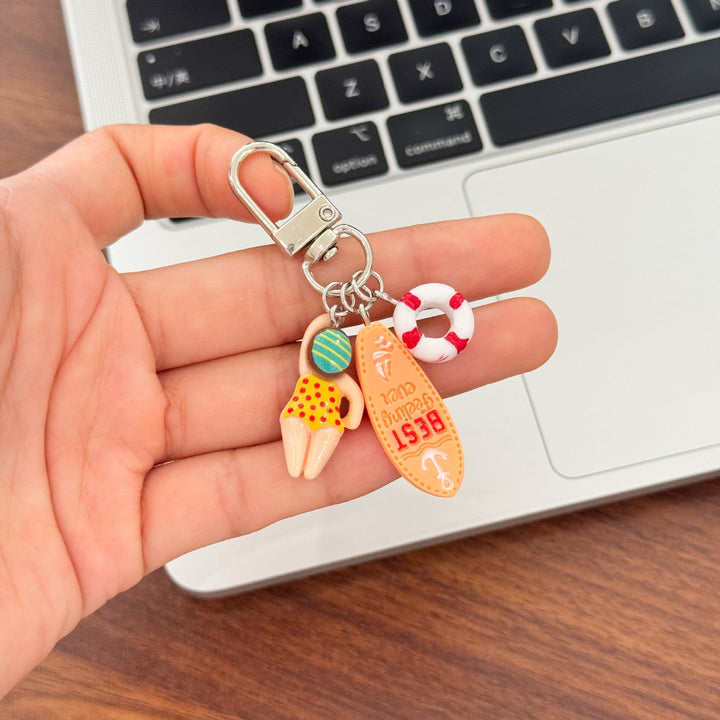 Creative swimming keychain, a fun beach accessory and swimmer gift for any water lover.