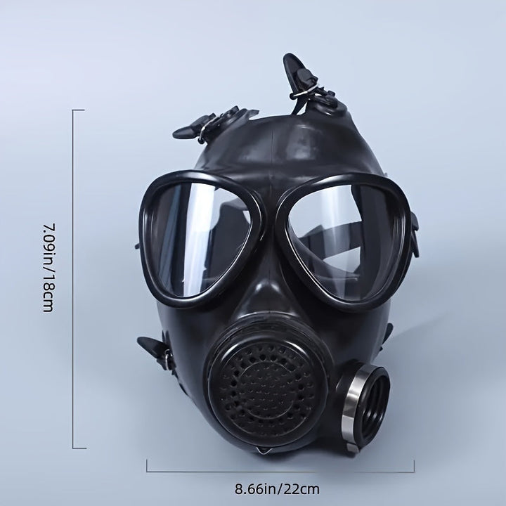Protective full face gas mask with activated carbon for superior chemical & dust hazard protection.