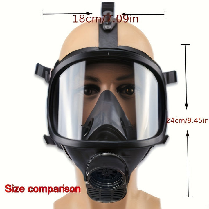 Durable tactical full face gas mask, designed for chemical protection and respiratory safety in hazmat.