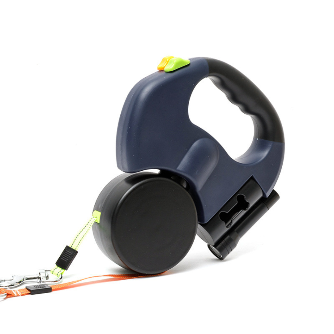 Unisex pet supplies: tangle-free dual dog leash with LED, offering optimal control for two dogs.
