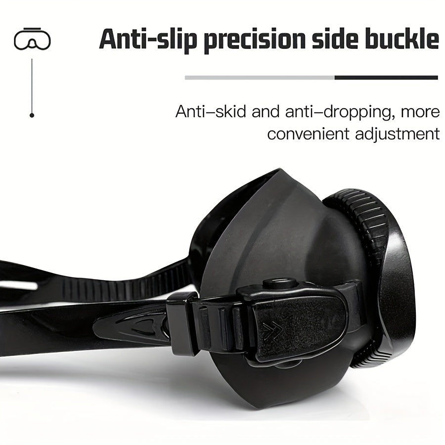 Essential water sports gear: tempered diving mask with anti-fog lens & camera mount.
