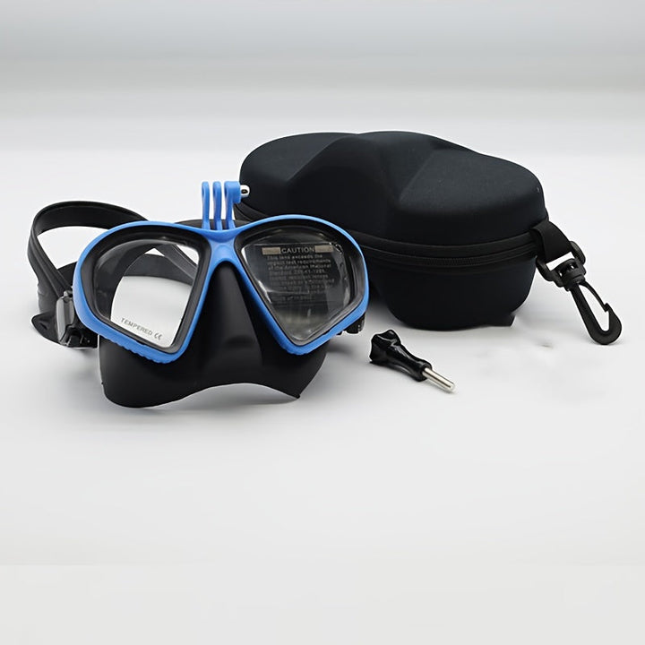 Premium tempered glass snorkel mask with anti-fog lens and camera mount for adventurers.