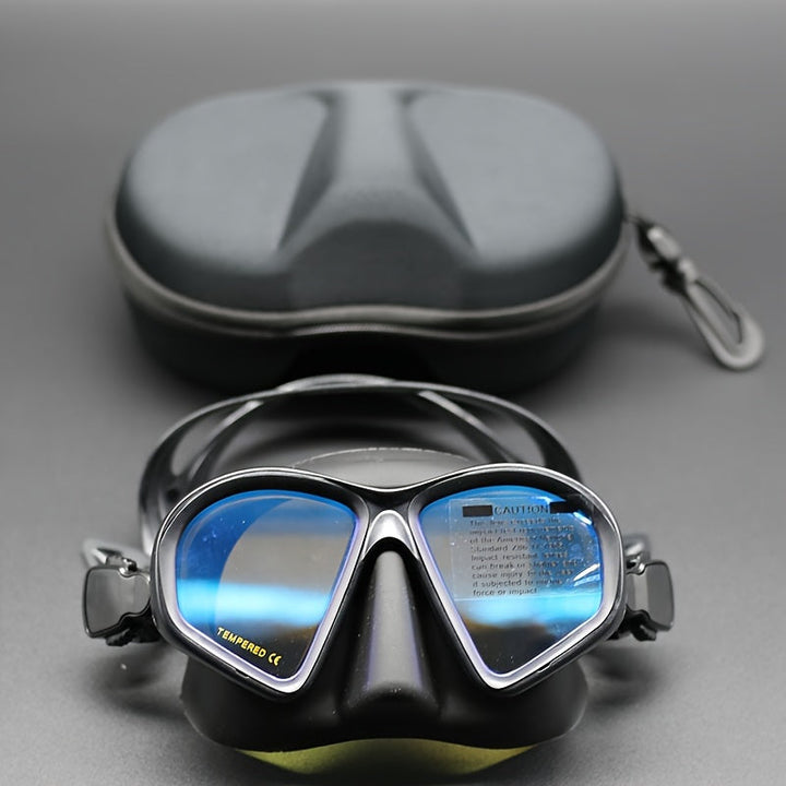 Underwater camera mount diving mask, tempered anti-fog lens, for clear snorkeling fun.
