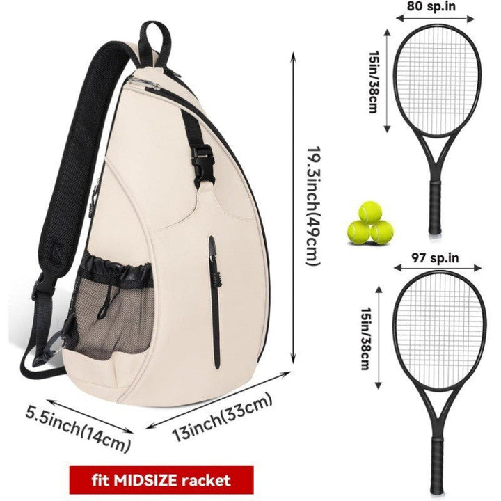 Ergonomic unisex tennis backpack for court gear. Padded shoulder straps & breathable back panel for comfort.