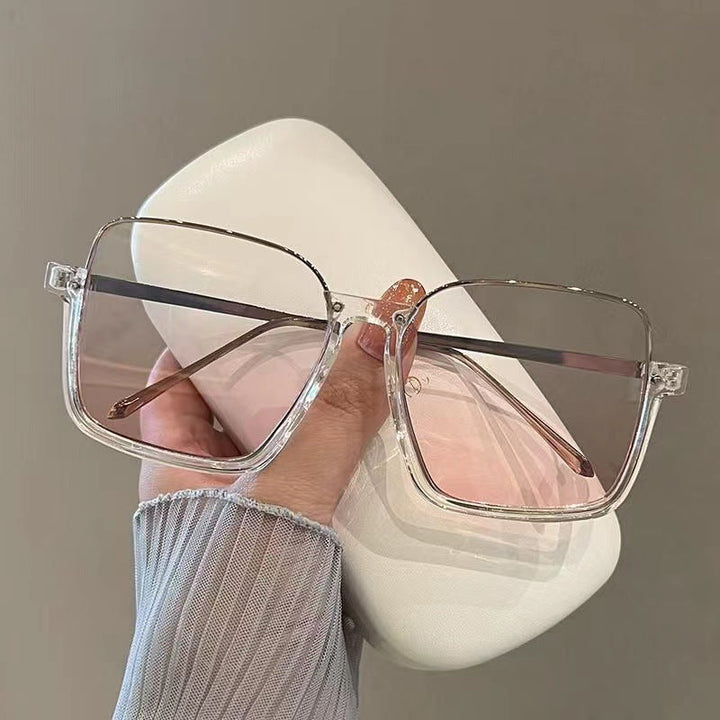 Unisex trendy oversized fashion glasses frame with clear lenses, stylish eye accessory for modern looks.