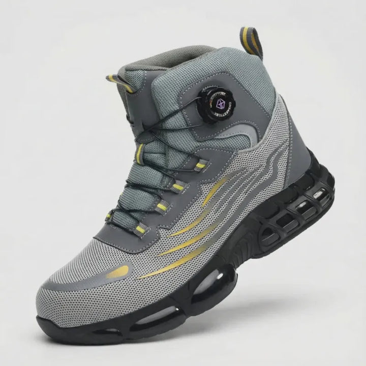 Back view: Unisex ultra-lightweight waterproof safety boots, designed for comfort, durability, and work protection.