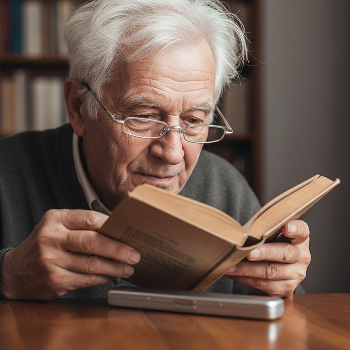 Lightweight unisex metal frame reading glasses for presbyopia. Ultra-thin & compact travel eyewear.