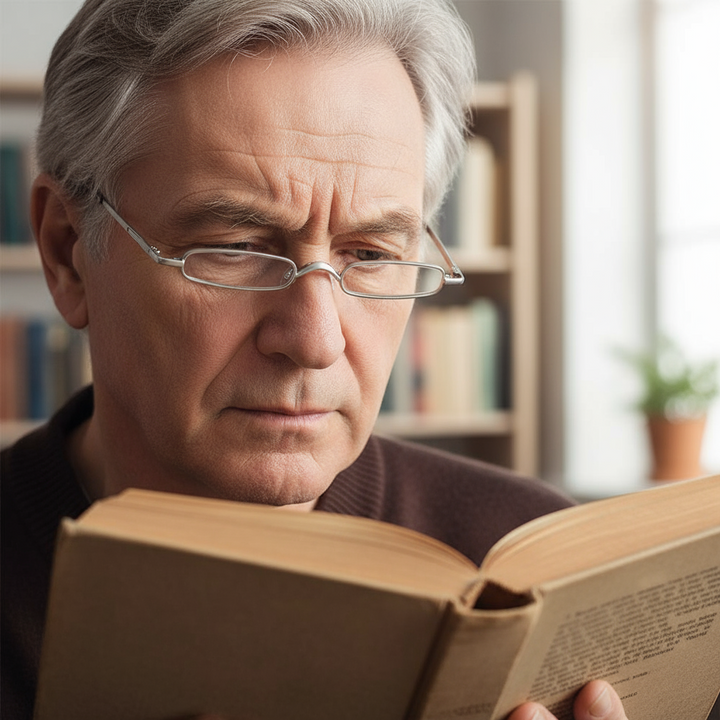 Durable ultra-thin metal reading glasses with a sleek design. Perfect portable vision aid for men & women.