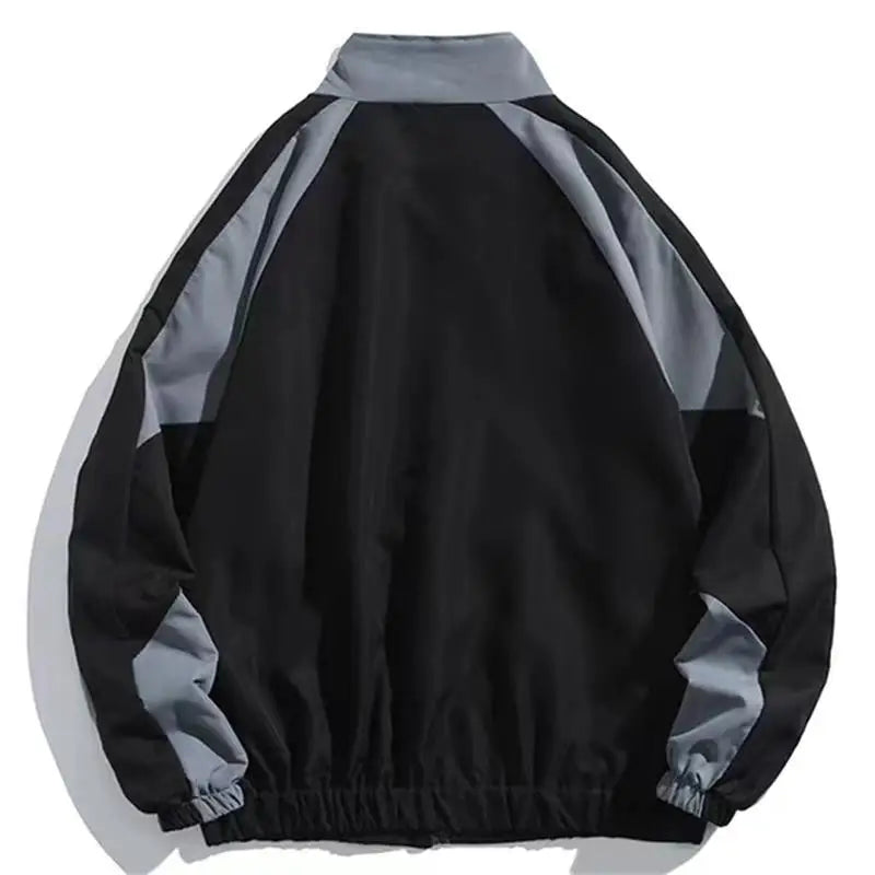 Stylish color-block unisex windbreaker. Lightweight, weather-resistant jacket perfect for urban spring & fall layering.