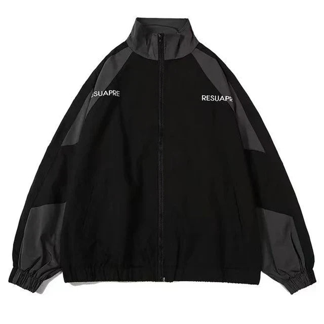Unisex lightweight color-block jacket. Urban style windbreaker, a versatile layering piece for spring & fall weather.