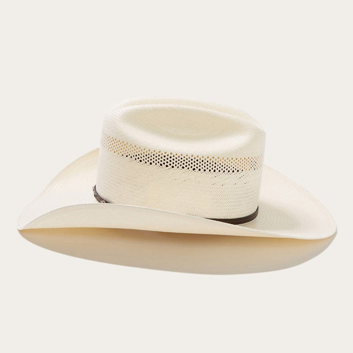 Stylish unisex ventilated western hat with a durable leather band & silver accents. Great for outdoor use & sun protection.