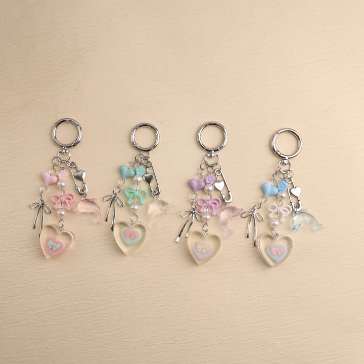 Unisex vibrant charm keychain, colorful bag accessory & key holder. Perfect stylish gift.
