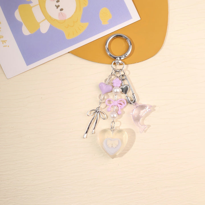 Colorful unisex charm keychain for bags. Vibrant key holder, a trendy gift accessory.
