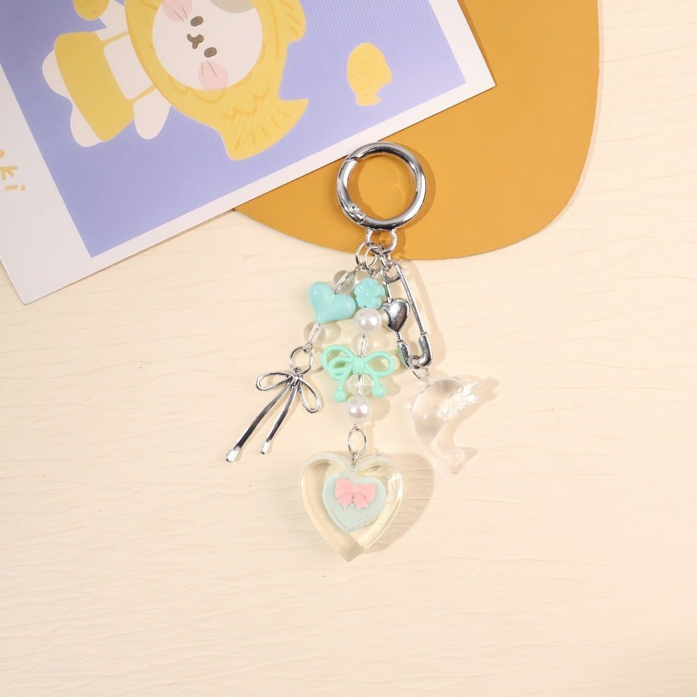 Vibrant charm keychain, a cute and colorful unisex accessory for bags and keys.