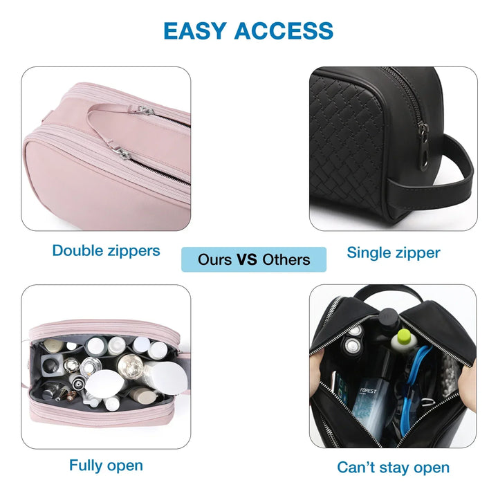 Practical unisex travel bag. Water-resistant and multi-compartment for all your travel toiletries.