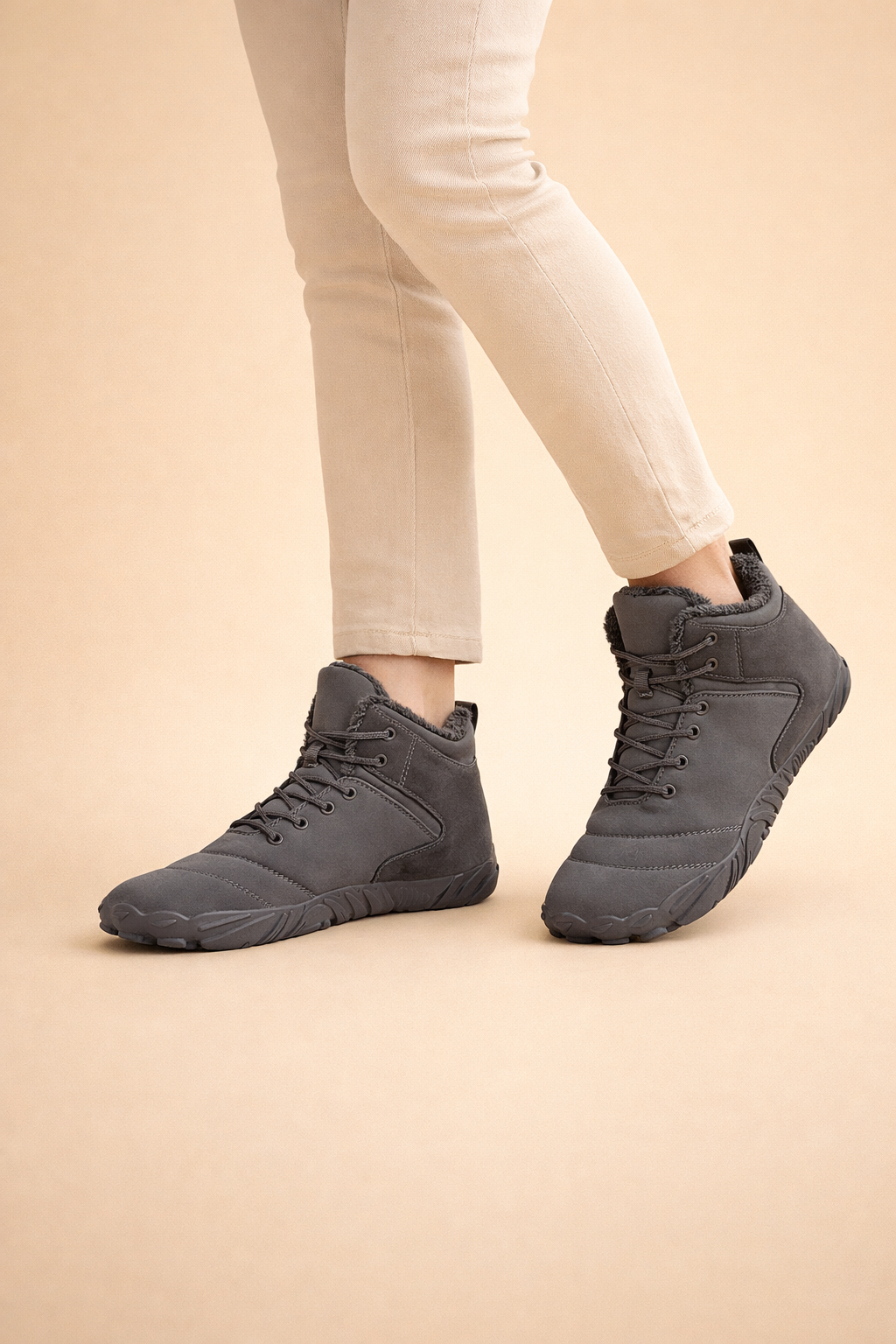 Women's waterproof barefoot winter hiking boots, offering comfort & flexible soles for outdoor adventures & active lifestyles.