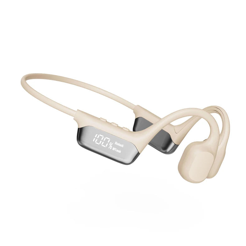 Comfortable, safe open-ear bone conduction headphones for sports. Wireless & waterproof for active outdoor audio.