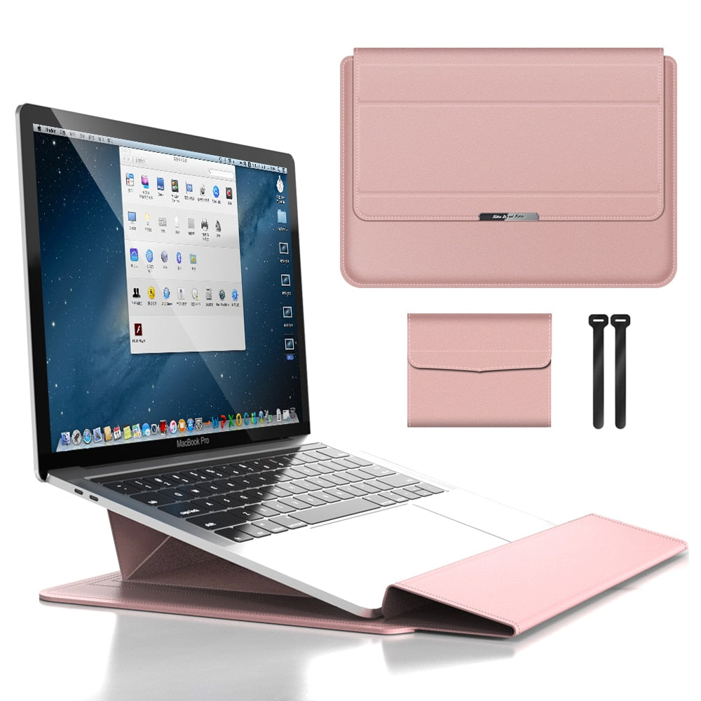 Sleek black unisex laptop sleeve, waterproof & shockproof, offering professional tech protection on the go.