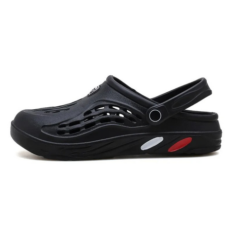 Front view: Unisex waterproof outdoor sandals for summer adventures & beach. All-day comfort footwear.