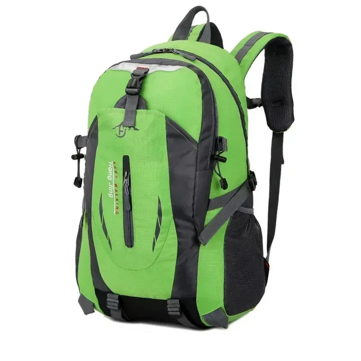 Spacious waterproof outdoor backpack, unisex, with organized multiple pockets for travel & camping.