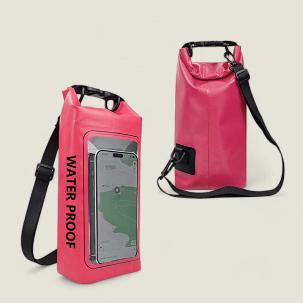 Reliable dry bag phone pouch for device safety during water sports, camping & rainy adventures.