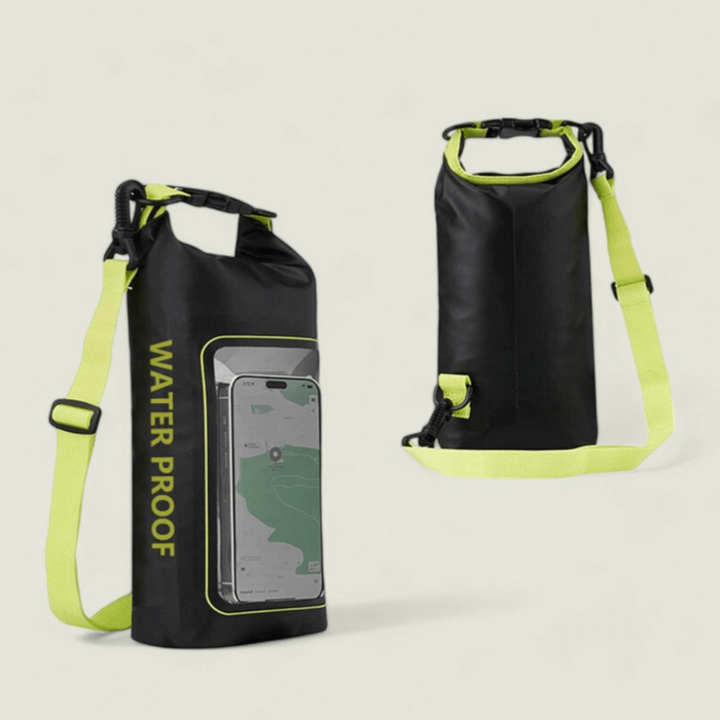 Durable waterproof phone pouch, perfect beach accessory & travel essential for secure device protection.