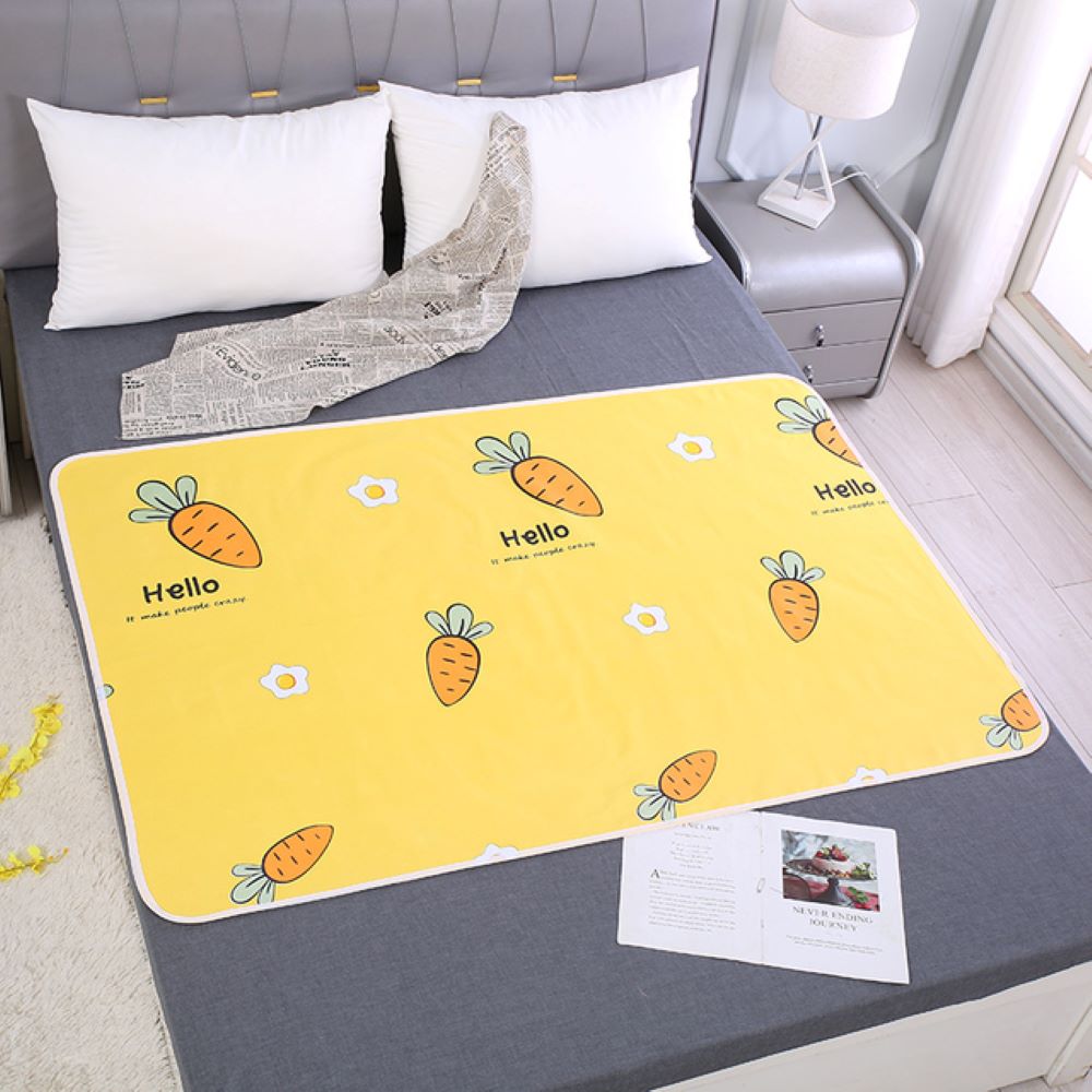 Cotton bamboo baby diaper changing pad, absorbent & waterproof. Portable, reusable mat for unisex infant care.