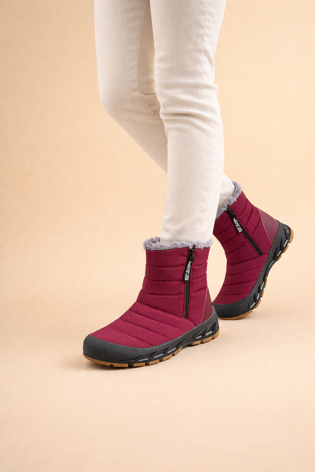 Comfortable unisex waterproof snow boots, perfect for women's winter adventures & cold weather. High-top for warmth.