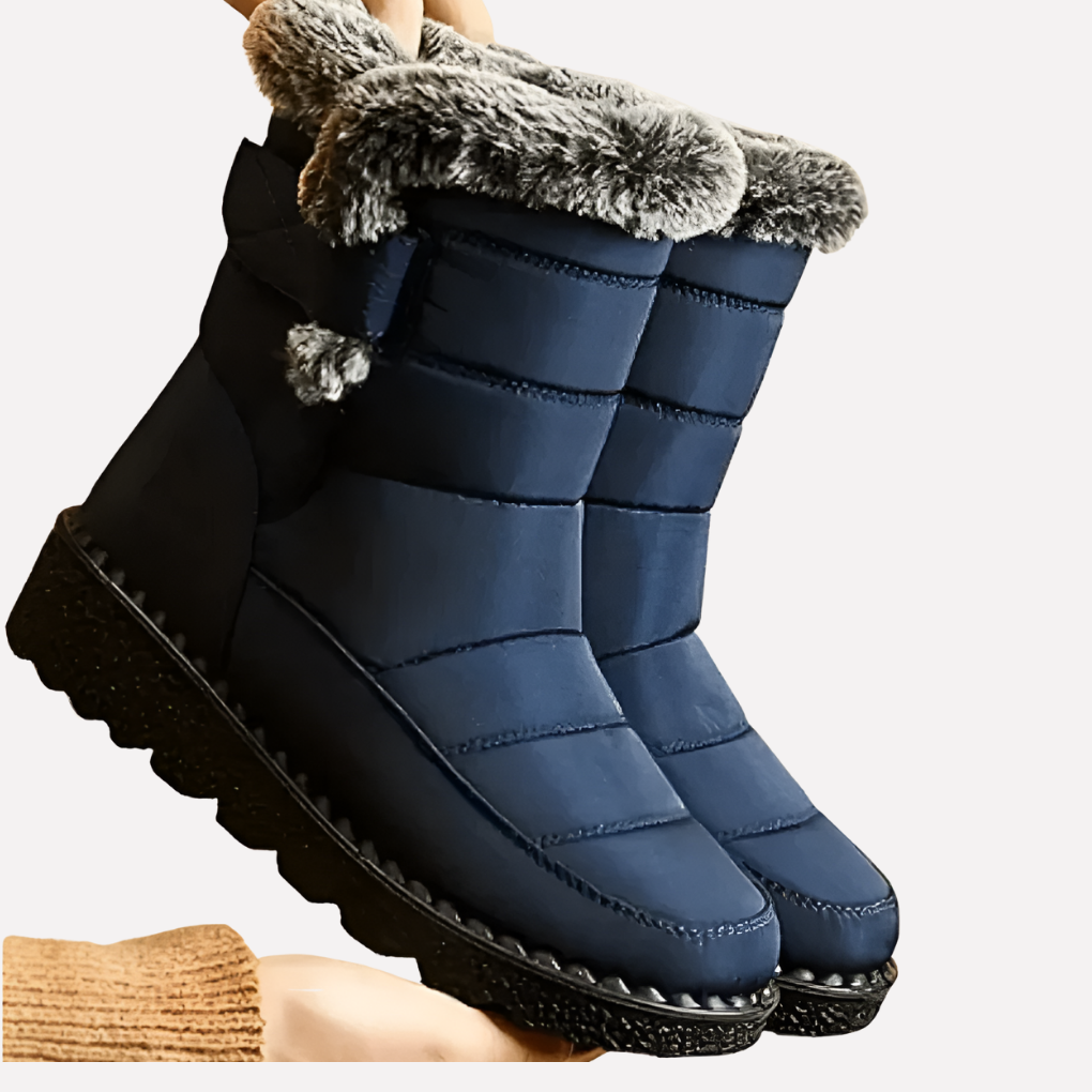 Unisex waterproof winter snow boots with a non-slip sole, ensuring warm & dry feet for outdoor adventures & cold weather.
