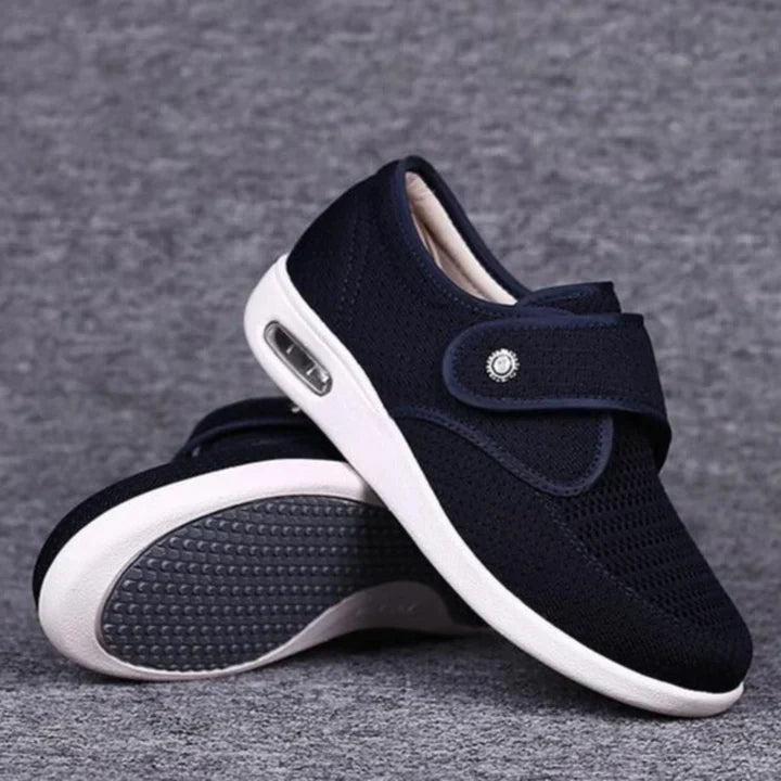 Elderly comfort diabetic shoes with extra wide fit for swollen feet. Slip-on design for easy foot pain relief.